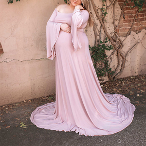 Vestidos de Maternidad para Mujeres Embarazadas, Nuevo Estilo 2026, <span class=keywords><strong>Vestido</strong></span> de Maternidad Largo hasta el Suelo con Hombros Descubiertos para Fotografía, Talla Grande - Product Image 2