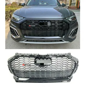 High quality ABS Black car grills For Audi Q5 SQ5 2021+ change to RSQ5 Honeycomb Grill Front Bumper grille