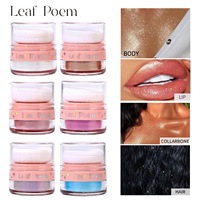 Haute brillance visage corps éclaircissant Pat poudre Blush miroitant végétalien étanche tonifiant surligneur poudre libre bouffée paillettes maquillage