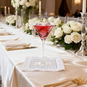<span class=keywords><strong>Serviettes</strong></span> <span class=keywords><strong>de</strong></span> cocktail personnalisées en coton et lin <span class=keywords><strong>brodées</strong></span> avec monogramme et ourlet festonné, broderie blanche - Product Image 6