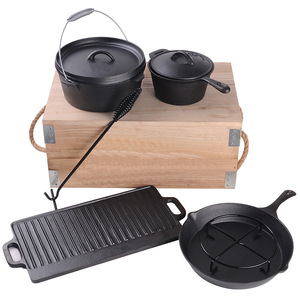 Caldero y Horno Holandés de Hierro Fundido Pre-Sazonado al por Mayor para Acampar al Aire Libre - Product Image 5