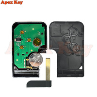 Clé de voiture intelligente à 3 boutons 433Mhz avec puce ID46 PCF7947 pour Renault Clio Logan Megane 2 3 Scenic, télécommande