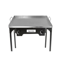 Panci pemanggang BBQ Universal baja tahan karat atas datar gaya Meksiko peralatan masak untuk wajan pemanggang & pegangan