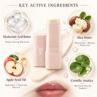 Baume à lèvres hydratant au beurre de karité, acide hyaluronique et centella, hydratation intense, longue durée, glisse douce, baume à lèvres hydratant en stick
