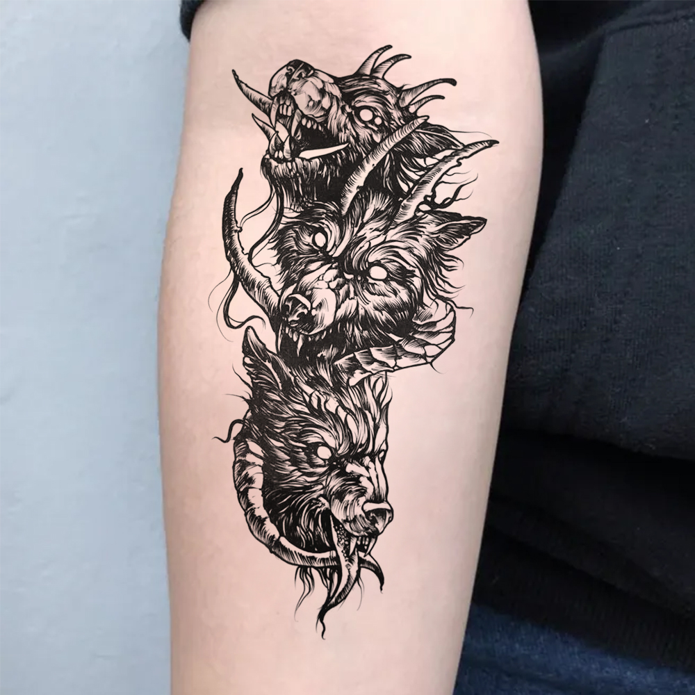 Индивидуальный Логотип, одноразовые водонепроницаемые черные эскизы, искусственные татуировки, индивидуальные временные татуировки, наклейки