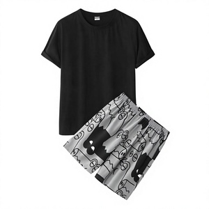 Men's Summer Eco-Friendly High Quality Customizable Streetwear Cotton Two-Piece <b>T</b>-<b>Shirt</b> and Shorts Gym Set - Product Image 1