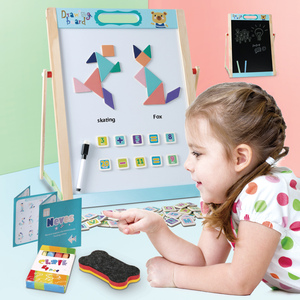 Grosir multifungsi dua sisi lukisan mewarnai Puzzle mainan anak papan gambar - Product Image 2