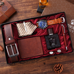Luxury Men's Fashion Watch Wallet Key Chain Perfume Set for Christmas New Year Father's Day Valentine's Day Birthday Presents