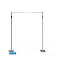 Pipe et drapé de toile de fond de mariage d'événement de haute qualité de 6 pieds à 14 pieds Poteau en aluminium réglable portable pour cadre de toile de fond de mariage