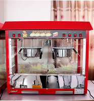 Machine à popcorn électrique commerciale avec deux pots, machine à popcorn au caramel automatique