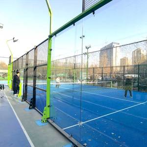 2025 Fábrica al por mayor Padel Deportes al aire libre Interior Panorámico Padel Cancha de tenis con techo extraíble - Product Image 2