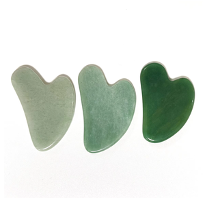 natural <b>jade</b> green aventurine gemstone Skin scraping tool - Product Image 3
