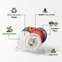 Sous-verres en papier écologiques certifiés, impression de logo personnalisée, impression numérique, sous-verres absorbants en pulpe, vente en gros, durables