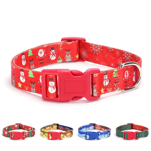 नए डिजाइन क्रिसमस कुत्ते कॉलर पट्टा सेट समायोज्य पालतू छुट्टी उपहार - Product Image 4