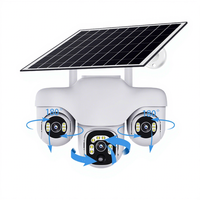 Solarbetriebene 4G LTE WLAN-Sicherheitskamera Zwei-Wege-Audio IP66 Wasserdicht KI-Bewegungsverfolgung Cloud-Speicher 3 Linsen V380 PRO