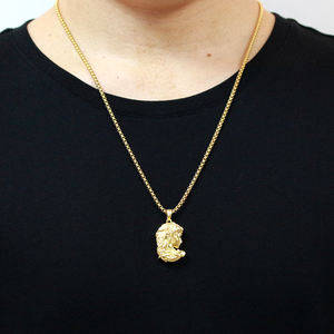 Colgante de Medusa religiosa Jesús chapado en oro de 18K para hombre diseño 3D, colgantes de joyería de moda de acero inoxidable personalizados para collar - Product Image 4