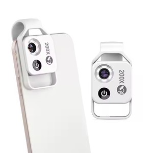 Microscope HD <span class=keywords><strong>200x</strong></span>, mini objectif de grossissement pour téléphone portable avec LED CPL noir et blanc - Product Image 6