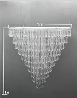 Lustre suspendu de plafond de rideau de perles de cristal acrylique lumière LED pour la décoration de salle d'événement de fête de mariage