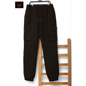 Pantalones Deportivos Cargo para Hombre, Cintura Elástica, con Múltiples Bolsillos, Corte Ajustado, Algodón Elástico - Product Image 1