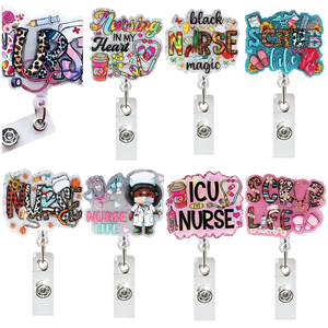 Clip para Tarjetas de Identificación con Diseño de Brillo ABS, Accesorios para Enfermeras, Porta Tarjetas de Identificación para el Sector Médico, Clip Retráctil para Tarjetas de Identificación, Diseños Personalizados - Product Image 3