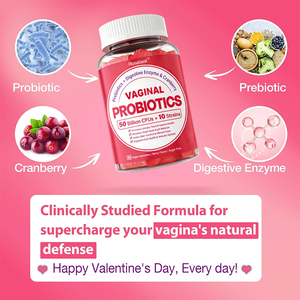 ओम 50 बिलियन सीफू 10 उपभेदों प्रोबायोटिक्स और प्रीबायोटिक्स योनि स्वास्थ्य गुम्मीज पूरक महिलाओं की गंध नियंत्रण और जीवंत वनस्पतियों के लिए पूरक - Product Image 2