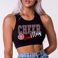 Personnalisable Cheer Mom Bling Strass Paillettes Transfert de Chaleur Fer pour T-shirts