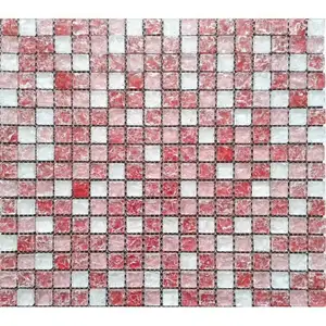 Crystal Glass Ice Crack Mosaic Tile Stone Tv Background Wall pink blue