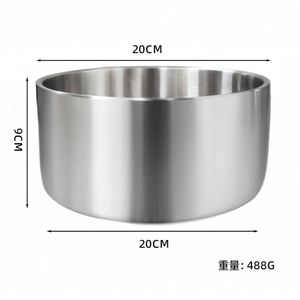Bol pour animaux de compagnie de 64 oz anti-renversement à base large, en acier inoxydable avec revêtement mat, pour les familles multi-animaux - Product Image 1