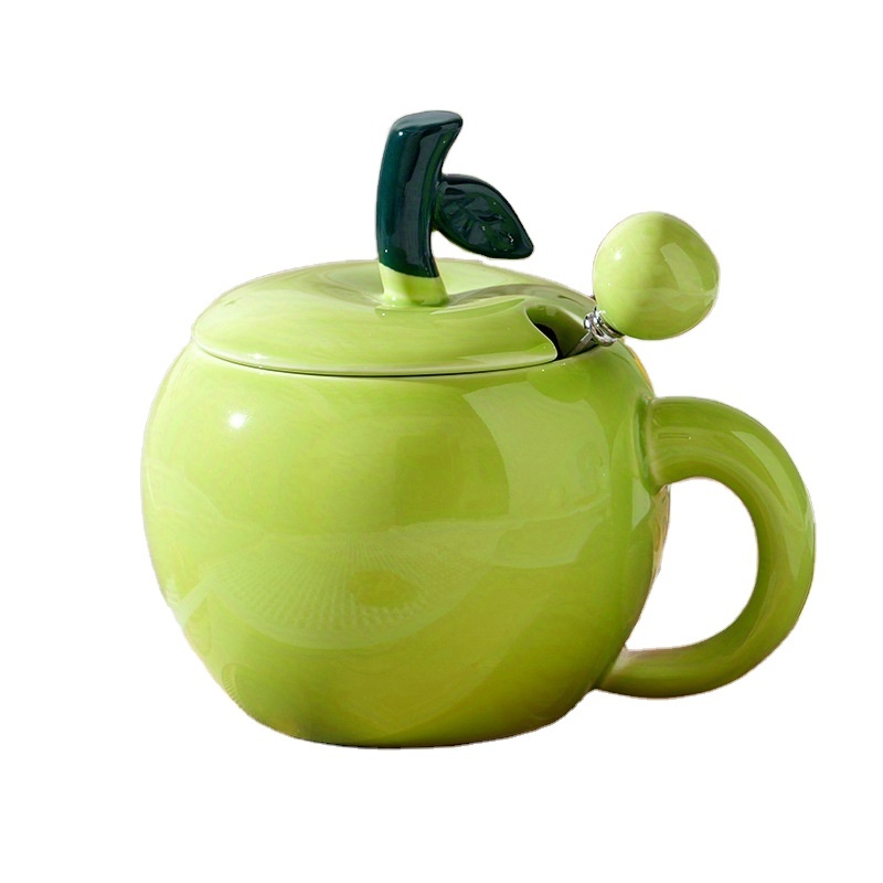 Taza De Cerámica Decorada Con Patchwork Rosa, Roja Y Verde