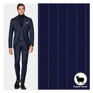 قماش بدلة منسوج بنمط هيرينغبون، 97% صوف ميرينو و3% سباندكس، صديق للبيئة، وزن متوسط 280 جرام/متر، مقاوم للرياح ومقاوم للتجعد - Product Image 1