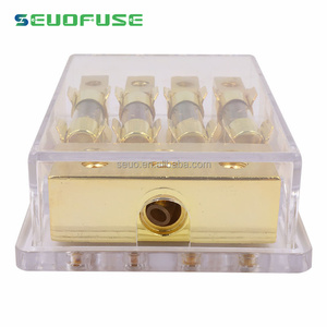 Venta caliente 4 vías 4 P 4 posiciones 3x4GA IN 4x8GA OUT Caja de distribución de plástico Car Audio AGU Fusible Accesorios Portafusibles - Product Image 5