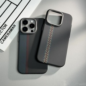 Cho Kevlar Mô Hình Từ Trường Hợp Đối Với iPhone 16 <span class=keywords><strong>Pro</strong></span> Max Carbon Fiber Sang Trọng Điện Thoại Grip Drop-Resistant Bảo Vệ Trường Hợp Apple 15 - Product Image 1