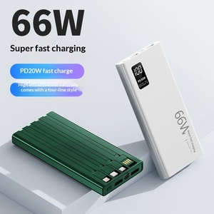 <span class=keywords><strong>Batería</strong></span> <span class=keywords><strong>Externa</strong></span> Portátil de <span class=keywords><strong>20000mAh</strong></span> en Oferta, con Carga Súper Rápida de 66W, 4 Cables Integrados, Diseño Ligero y Delgado - Product Image 4