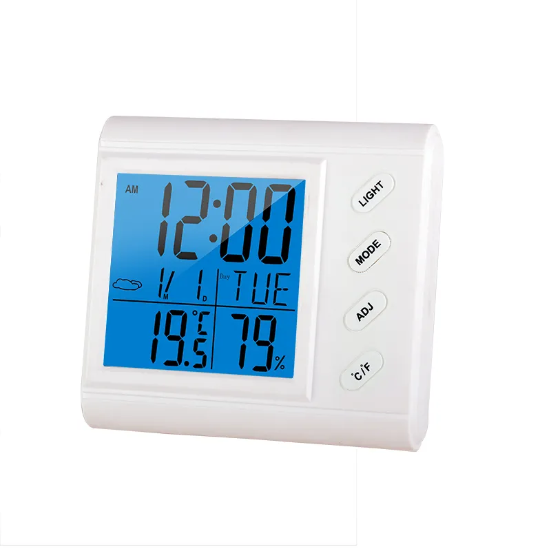 Electronic hour clock wall thermometer display time calendar digital hygrometer thermometer