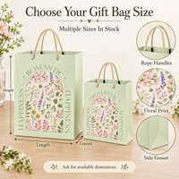 Sacs cadeaux en papier fleuri en gros, disponibles en tailles variées pour l'emballage de cadeaux de fleuristes et la vente en gros