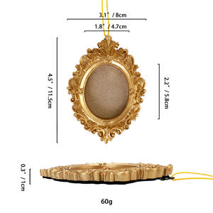 Khung ảnh nhựa vintage, khung ảnh nhỏ màu vàng, khung ảnh trưng bày ảnh cổ, khung ảnh thu nhỏ nhỏ xíu để trang trí nhà cửa, đám cưới - Product Image 4