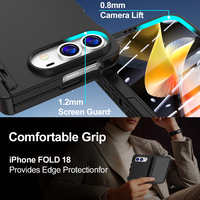 Coque de protection pour Iphone Duo, avec support à charnière, protection d'écran en verre trempé intégré, coque de téléphone mate pour Iphone Duo