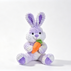 Peluche de lapin violet personnalisée tenant une carotte, jouet en peluche lapin, peluche lapin violet, animal en peluche lapin de Pâques - Product Image 2