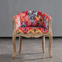 Fauteuil de bureau décontracté en bois massif, style européen et américain, pour hôtel, bureau, balcon, avec mousse élastique haute densité