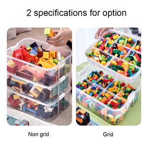 Organisateur de stockage en plastique pour blocs de construction <span class=keywords><strong>avec</strong></span> couvercles, conteneur organisateur empilable <span class=keywords><strong>coffre</strong></span> à jouets <span class=keywords><strong>avec</strong></span> compartiments - Product Image 5
