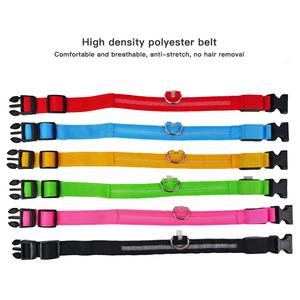 Usb Oplaadbare Led Gloeiende Kraag Voor Honden Luxe <span class=keywords><strong>Nylon</strong></span> Lichtgevende Knipperende Ketting Stijlvolle Nacht Veiligheidsvoorzieningen Kant - Product Image 6