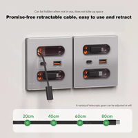 Prise murale industrielle multifonctionnelle KSQ 20W avec USB Type-C à charge rapide et 1 port USB-A pour téléphone portable