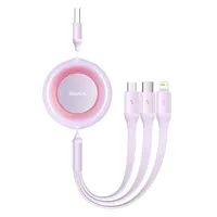 Baseus-Câble USB rétractable 3 en 1 Chargeur rapide pour téléphone Android Type C pour Xiaomi Samsung