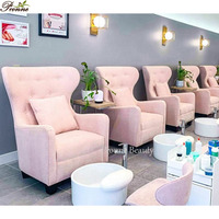 Poste de manucure et pédicure sans tuyauterie, design banc, blanc, pour salon de beauté, à vendre