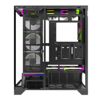 Nouvelle conception de boîtier d'ordinateur de jeu E-ATX RGB avec verre trempé panoramique et tour complète en verre trempé