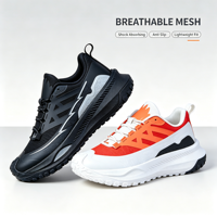 Chaussures de sport de course en plein air pour couple, respirantes, en maille, absorbant les chocs, antidérapantes, légères, athlétiques