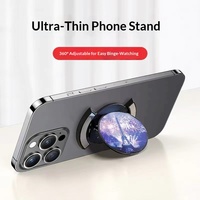 Anneau de bureau magnétique pliable multifonctionnel en ABS avec fixation adhésive 360° °   Support de téléphone portable et tablette pliable