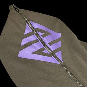 Y2K Hiphop sweat à capuche zippé pour hommes haut en coton tricoté de haute qualité avec motif de lettre de contraste de couleur croisée pour l'automne en gros - Product Image 4