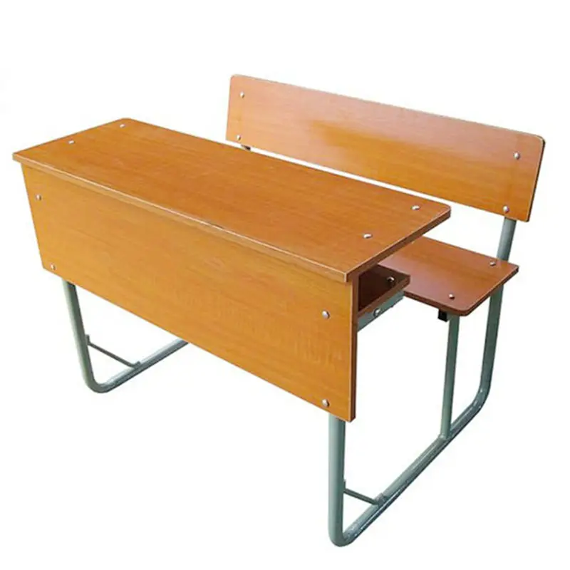 स्कूल के फर्नीचर डबल लकड़ी स्कूल डेस्क और कुर्सी सेट के लिए मध्य विद्यालय के