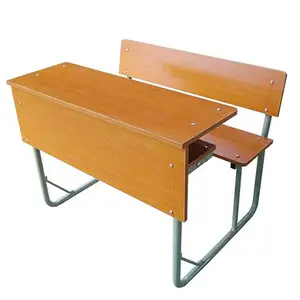 School Furniture Double Wood School Desk and Chair Sets for Middle School